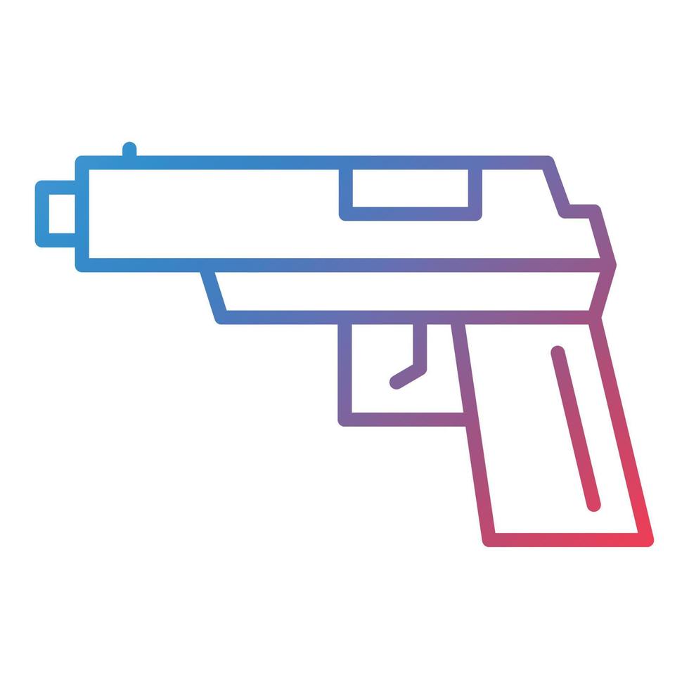 icono de gradiente de línea de pistola vector