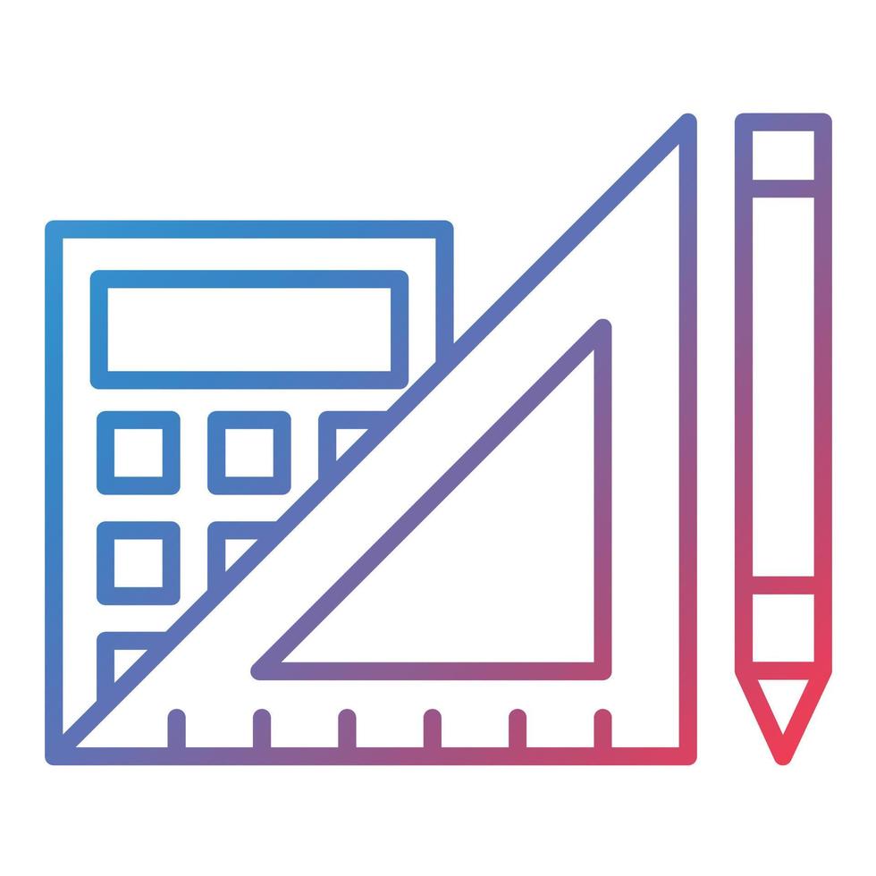 Mathematics Tools Line Gradient Icon vector