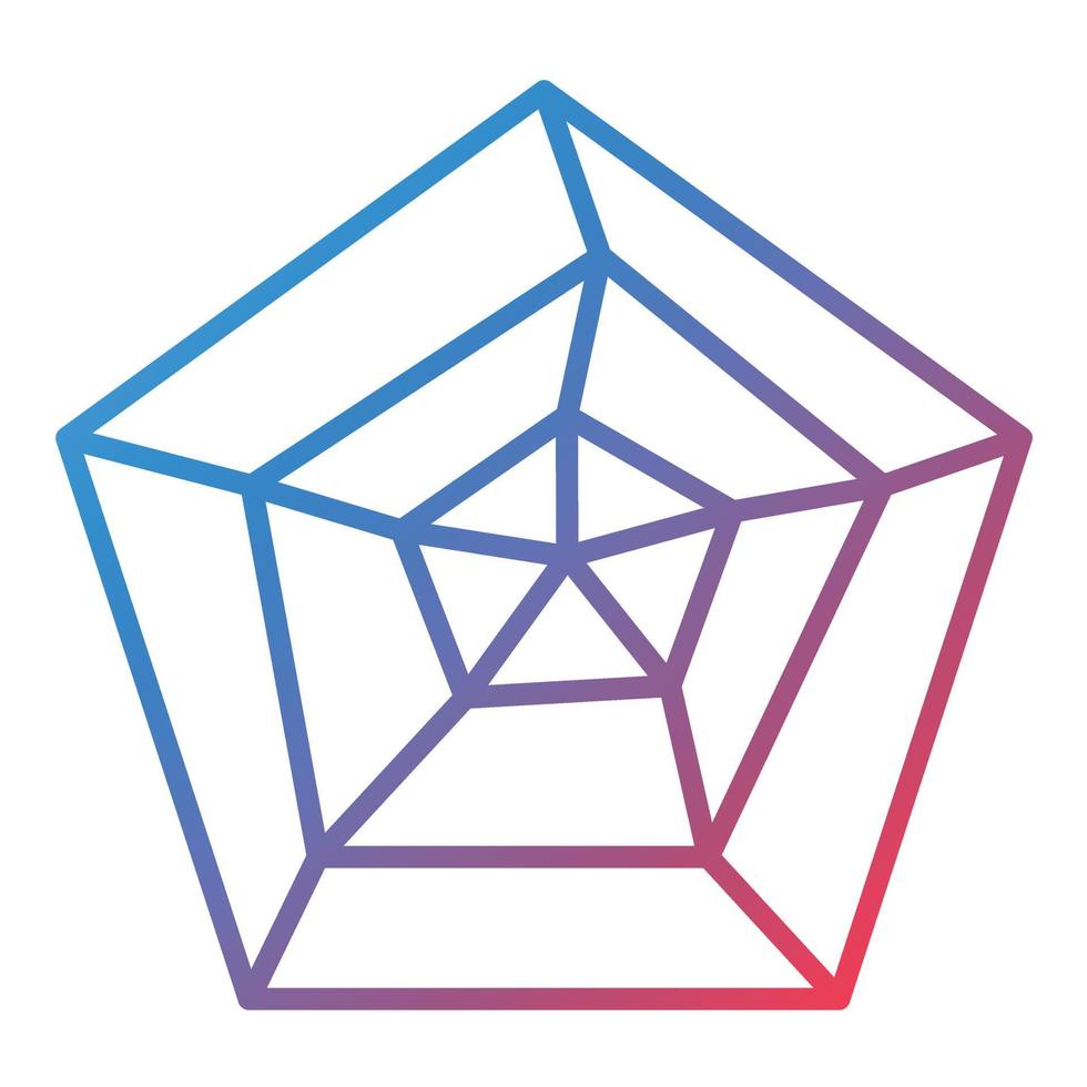 Radar Chart Line Gradient Icon vector
