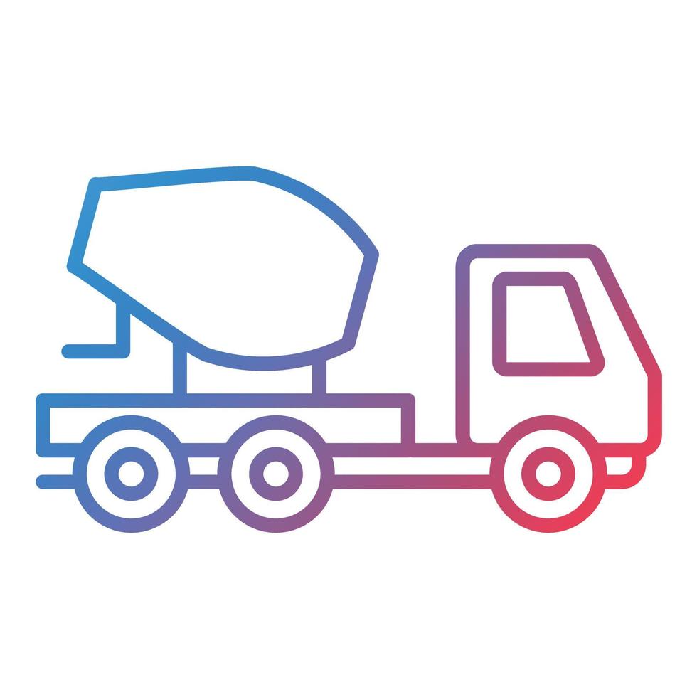 Concrete Mixer Truck Line Gradient Icon vector