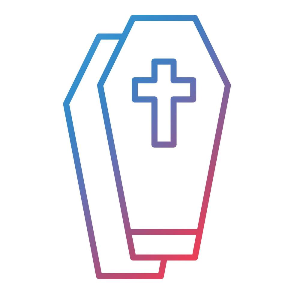 Coffin Line Gradient Icon vector