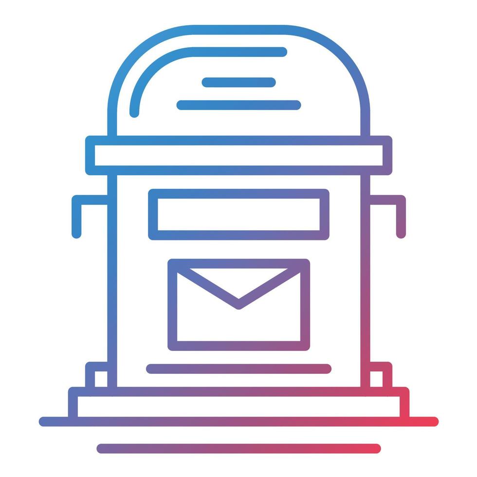 Mailbox Line Gradient Icon vector