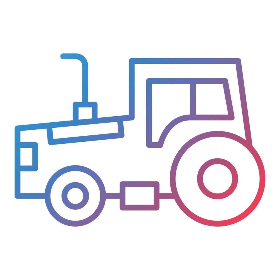 icono de gradiente de línea de tractor vector