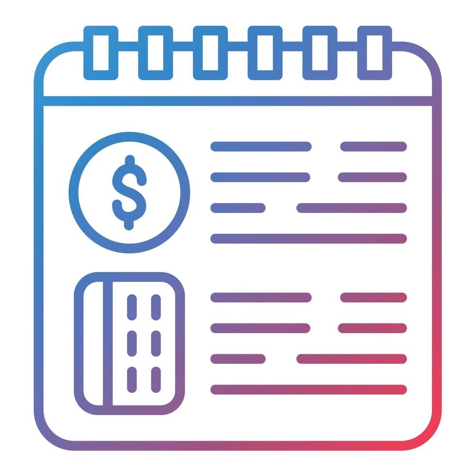 Online Payment Details Line Gradient Icon vector