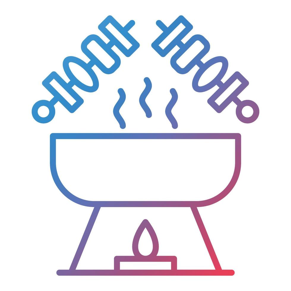 Satay Line Gradient Icon vector