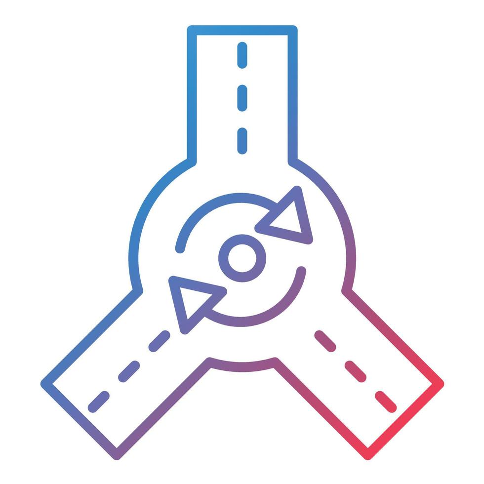 Roundabout Line Gradient Icon vector