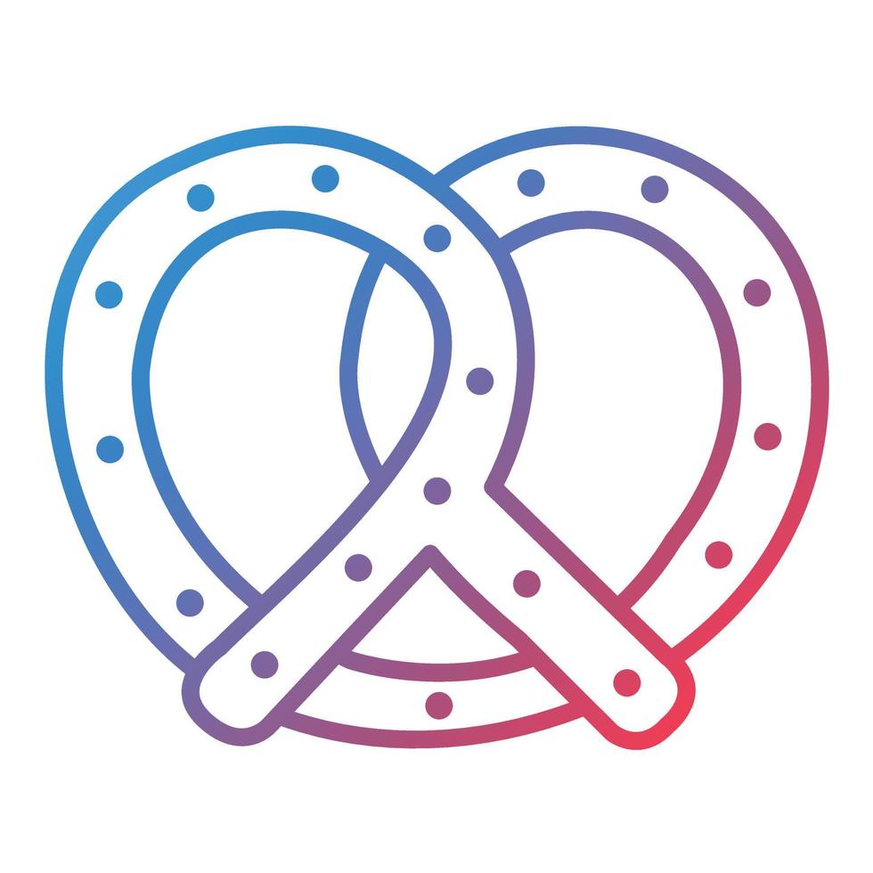 Pretzel Line Gradient Icon vector