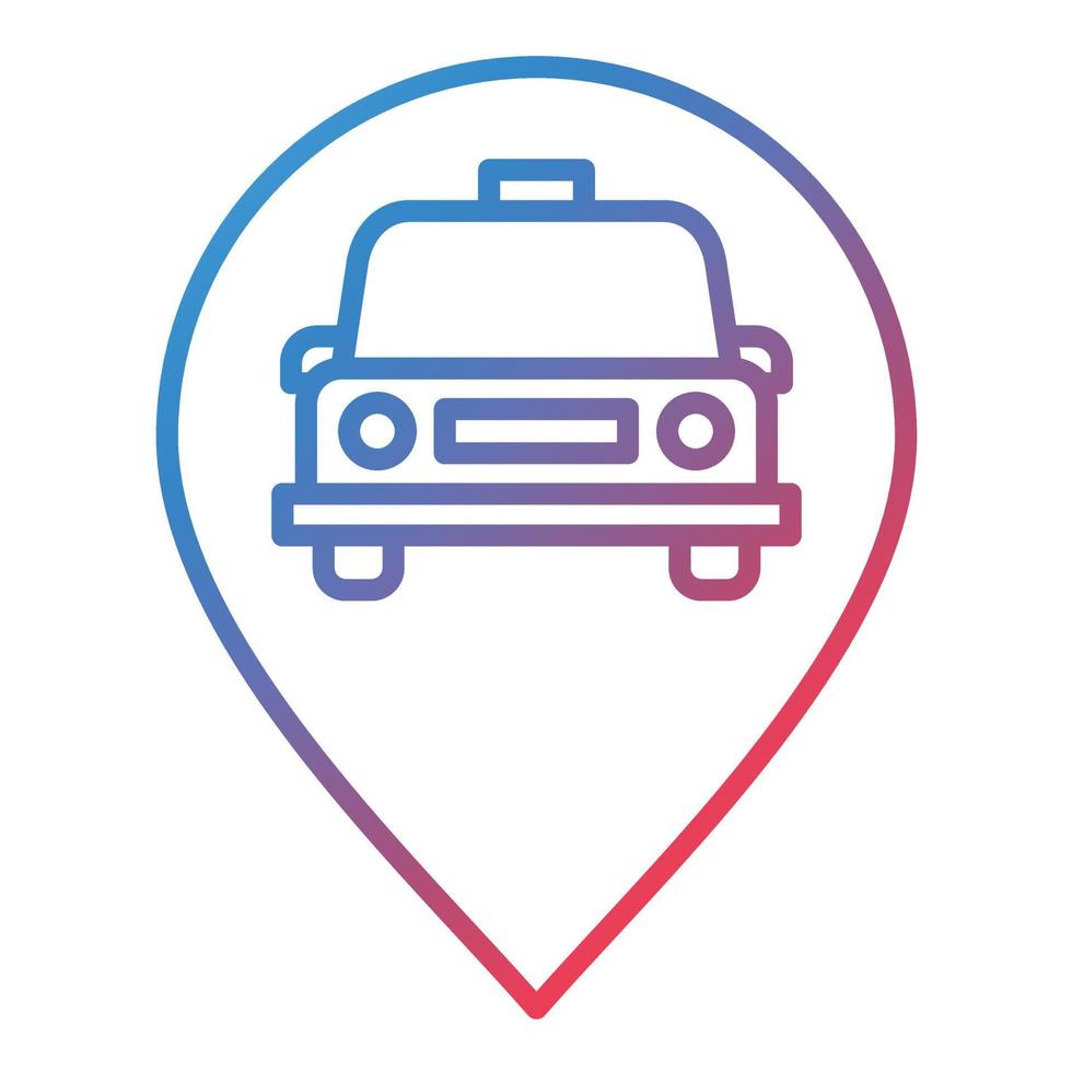 Car Location Line Gradient Icon vector