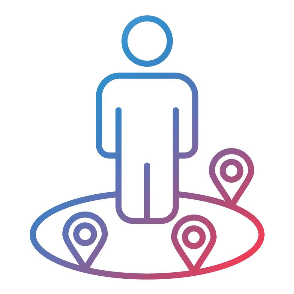 Nearby Destinations Line Gradient Icon vector