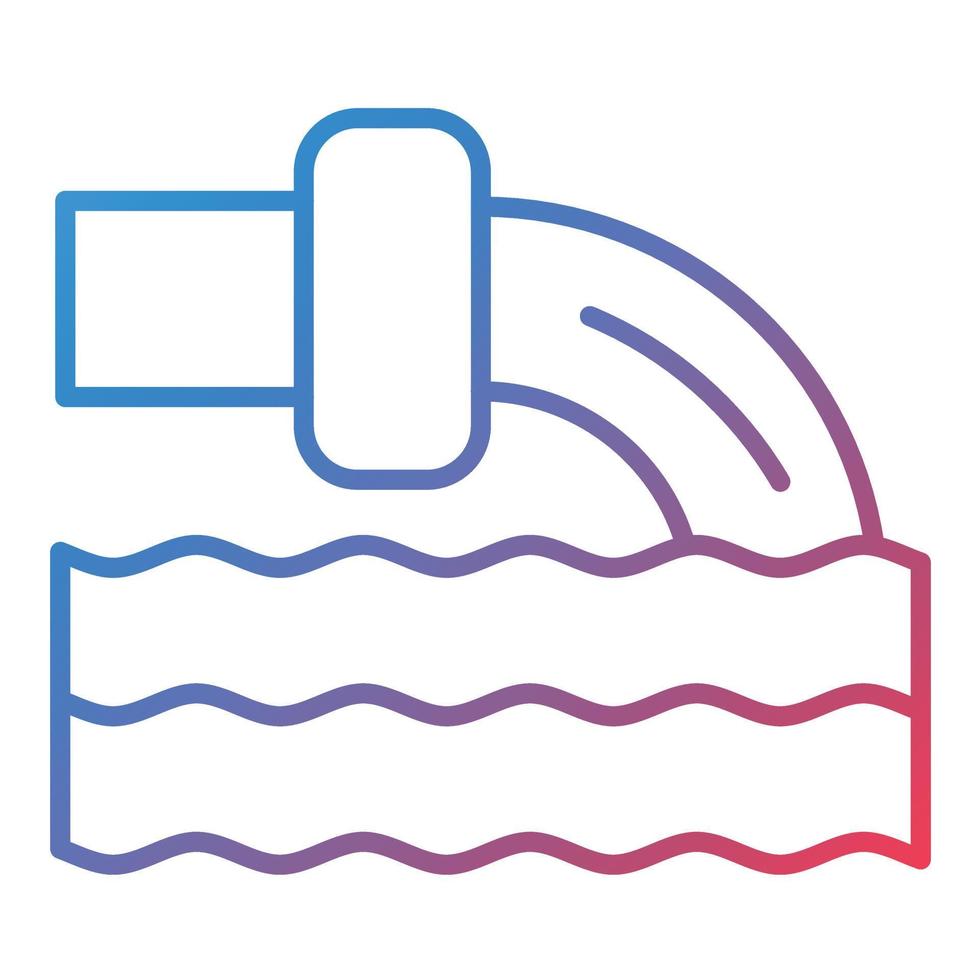 Factory Waste Line Gradient Icon vector