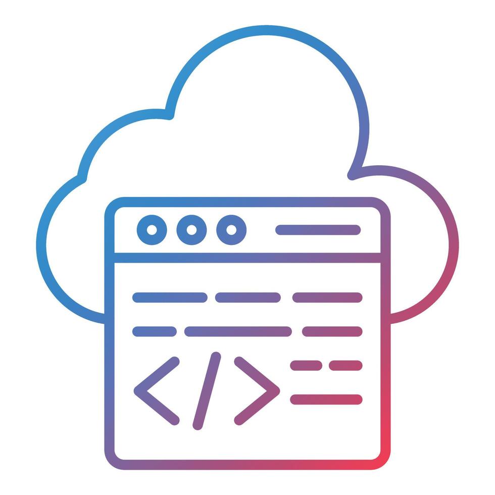 Cloud Coding Line Gradient Icon vector