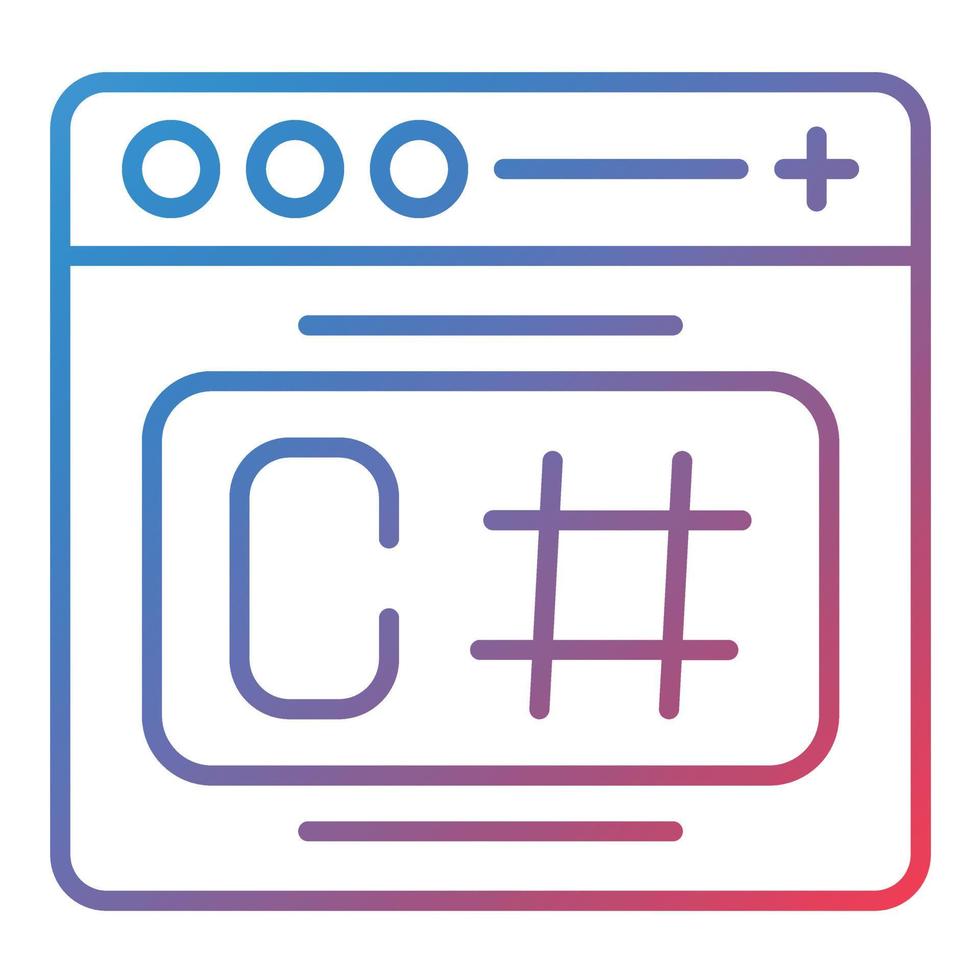 c icono de gradiente de línea nítida vector
