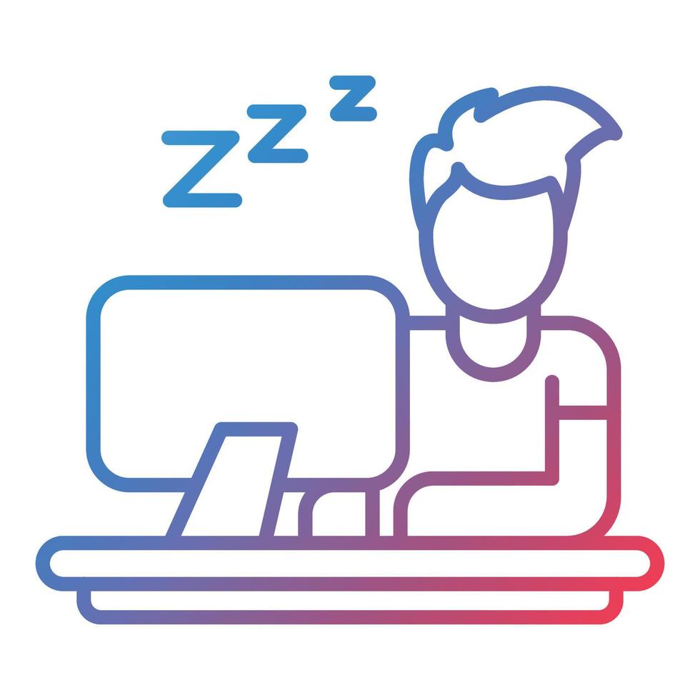 Lazy Work Line Gradient Icon vector