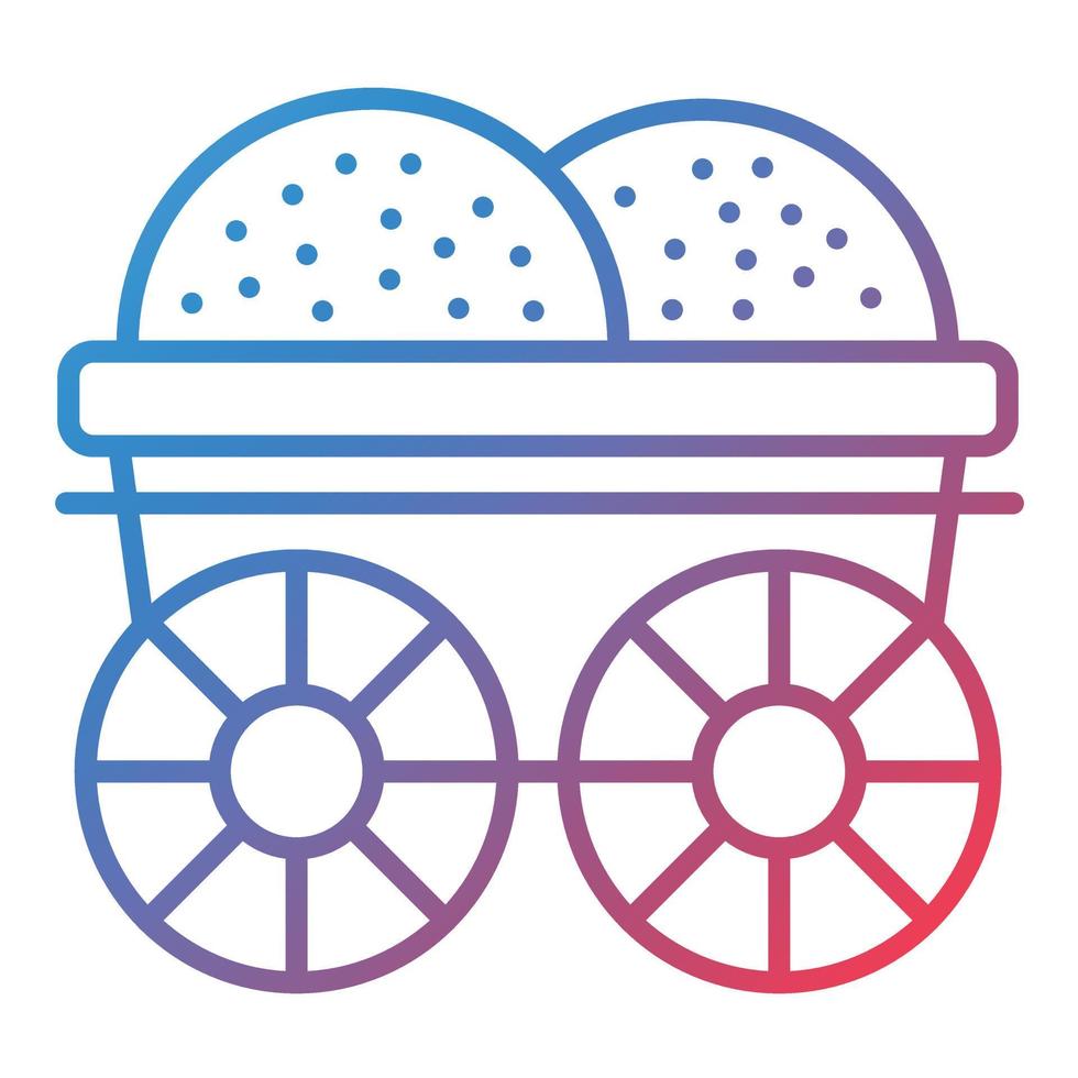 Wood Cart Line Gradient Icon vector