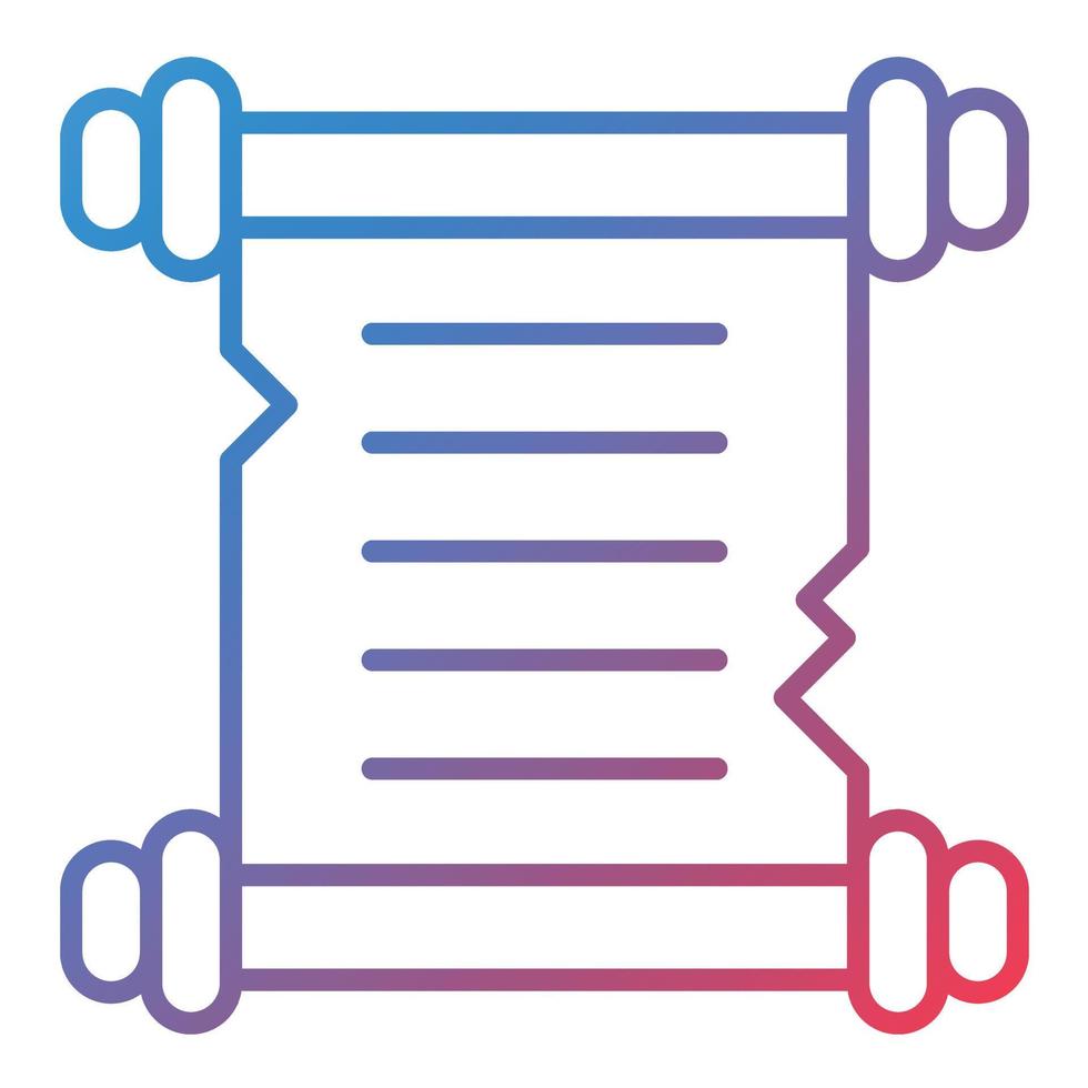 Scroll Paper Line Gradient Icon vector