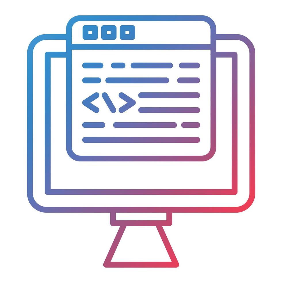 Programmer Line Gradient Icon vector