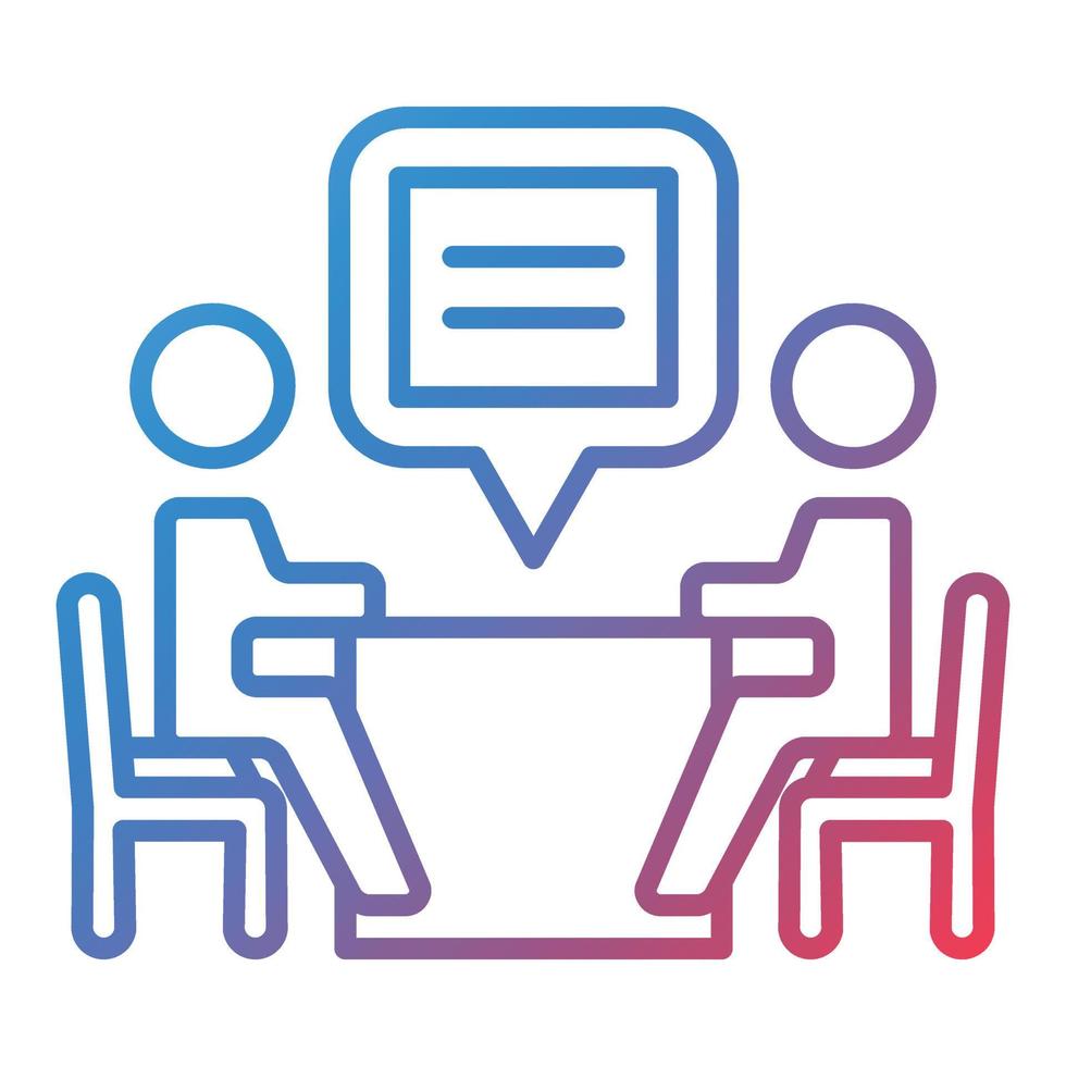 Interview Line Gradient Icon vector