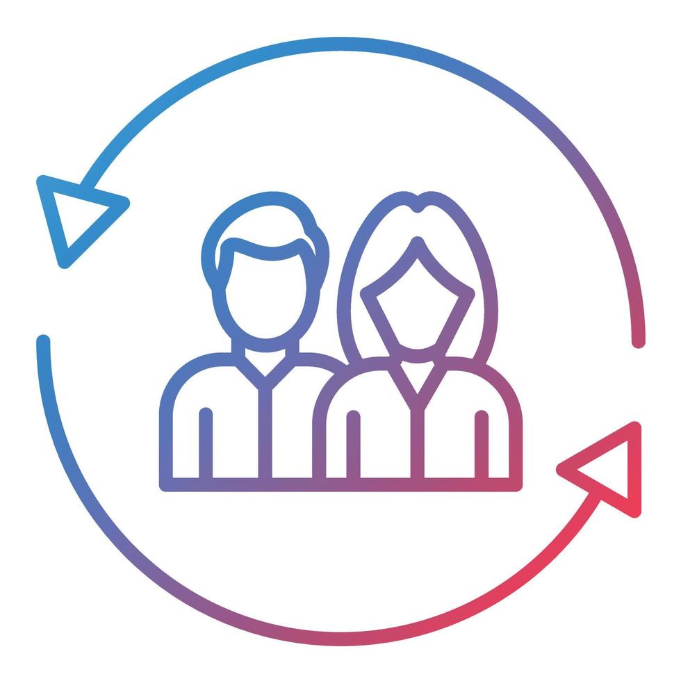 Human Resource Line Gradient Icon vector