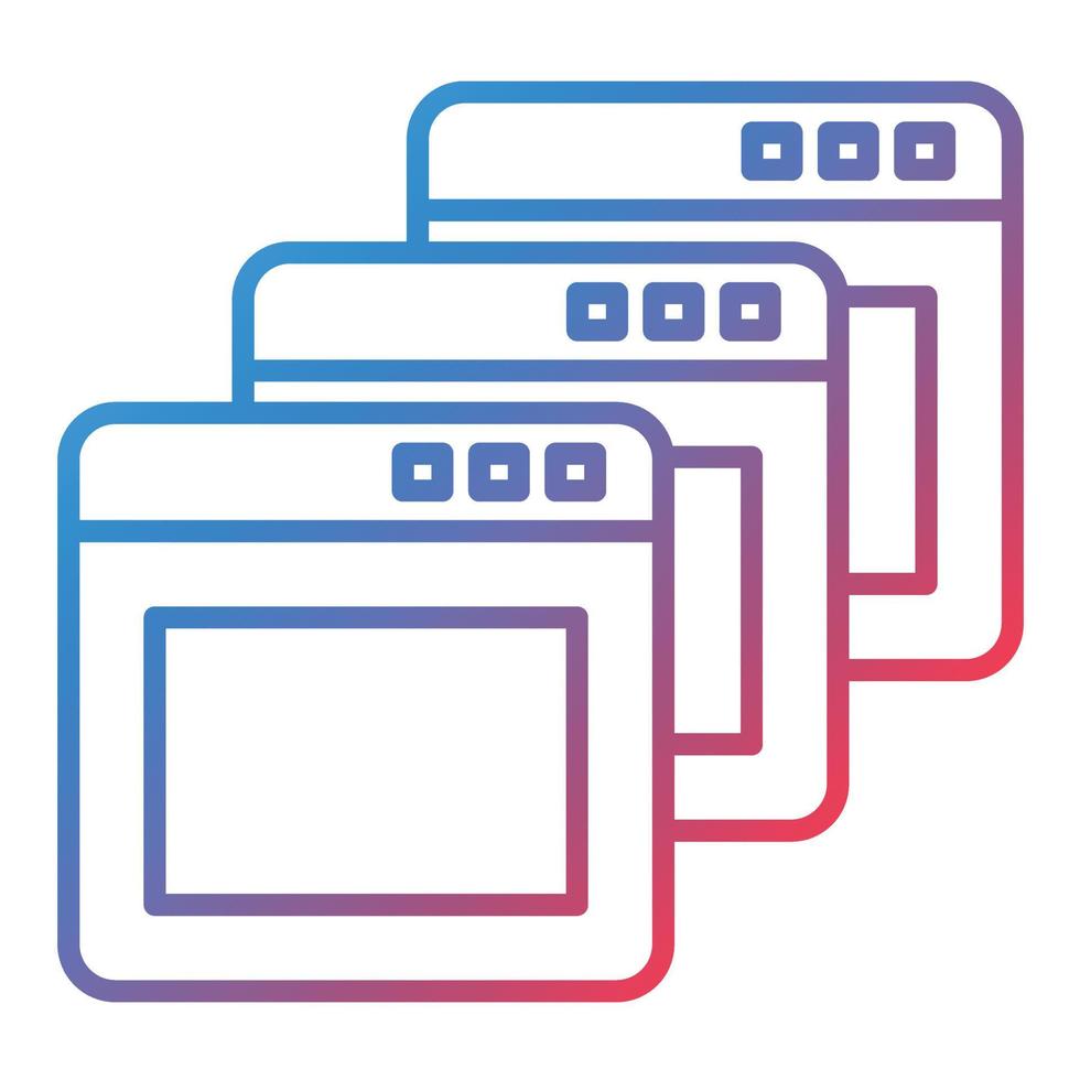 Browser Tabs Line Gradient Icon vector