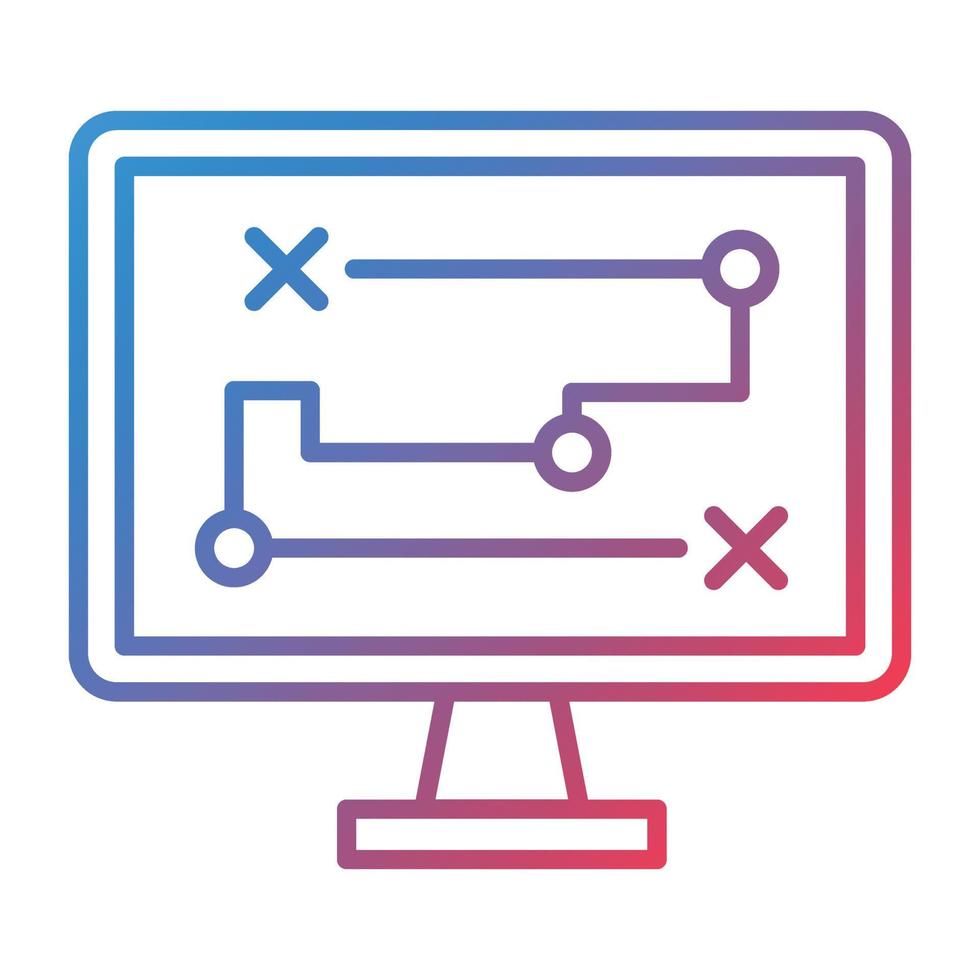 Digital Strategy Line Gradient Icon vector
