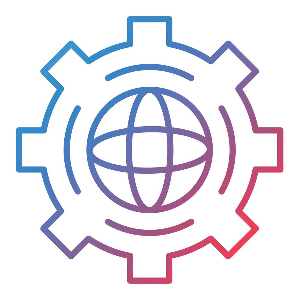Global Settings Line Gradient Icon vector