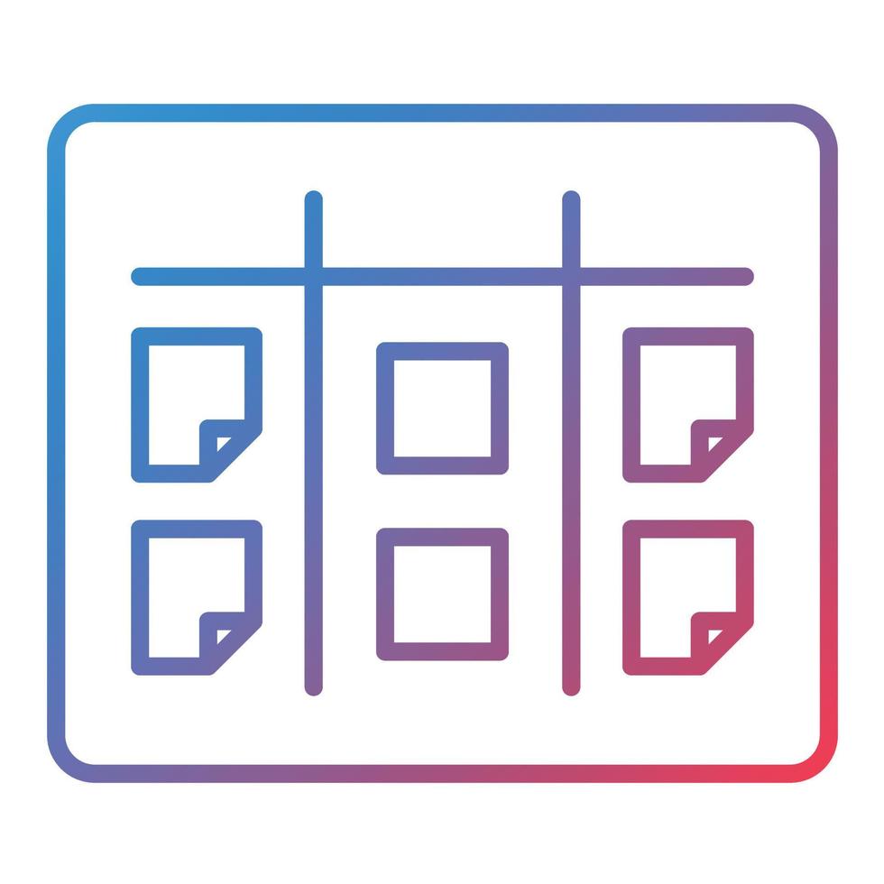 Kanban Line Gradient Icon vector