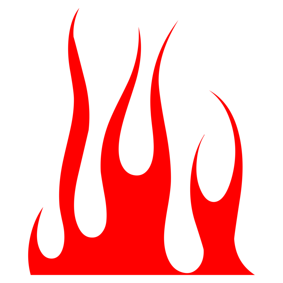 silhouette de flamme dessinée à la main sur fond transparent png