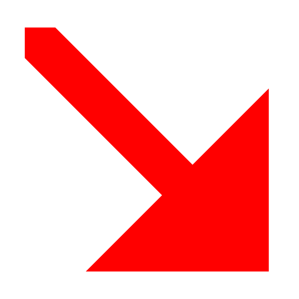 Directional Arrow on Transparent Background png