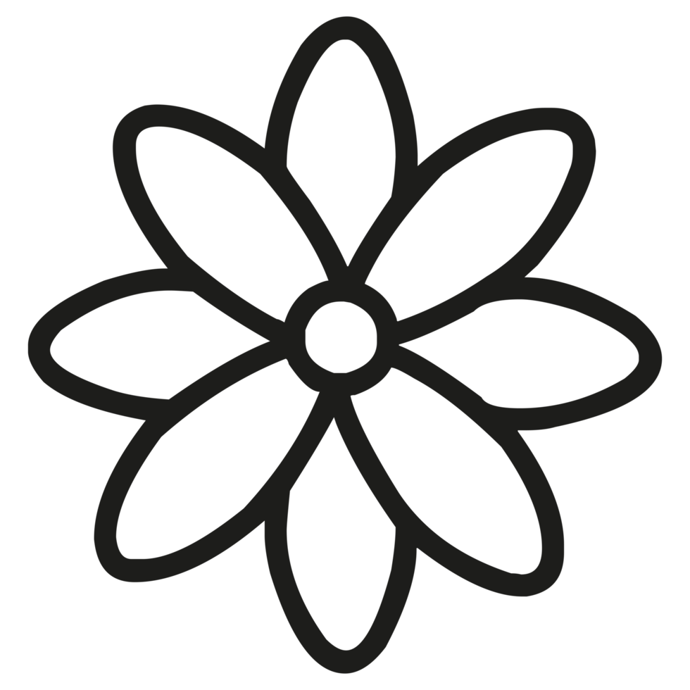 Beautiful flower petals for colouring on Transparent Background png