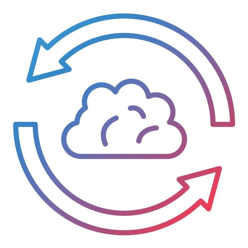 Cloud Sync Line Gradient Icon vector