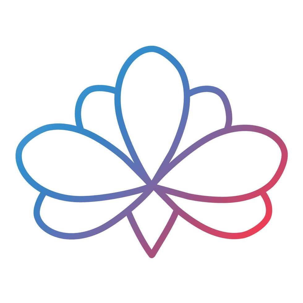 Lotus Line Gradient Icon vector