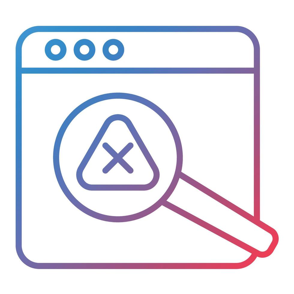 Not Found Error Line Gradient Icon vector