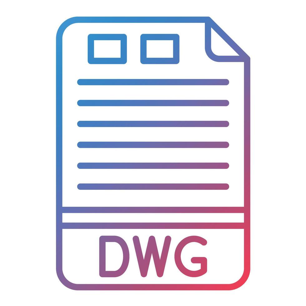 DWG Line Gradient Icon vector