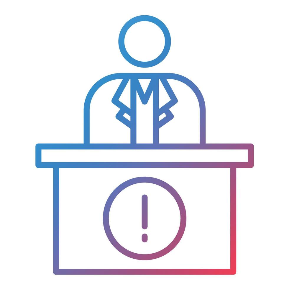 Information Desk Line Gradient Icon vector