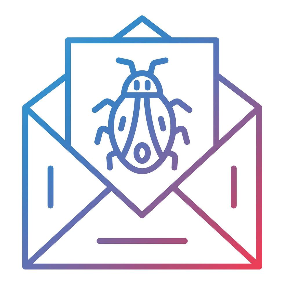 Virus Email Line Gradient Icon vector