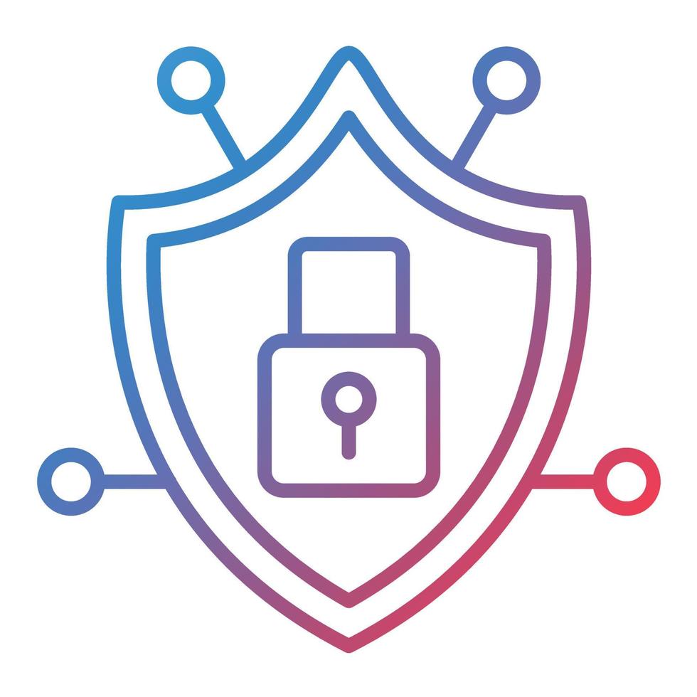 Security Network Line Gradient Icon vector