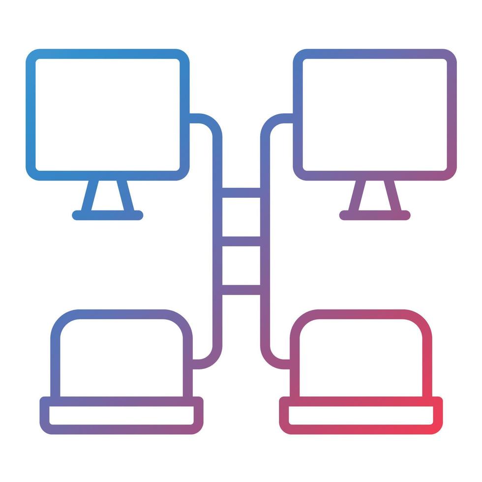 System Netowrk Line Gradient Icon vector