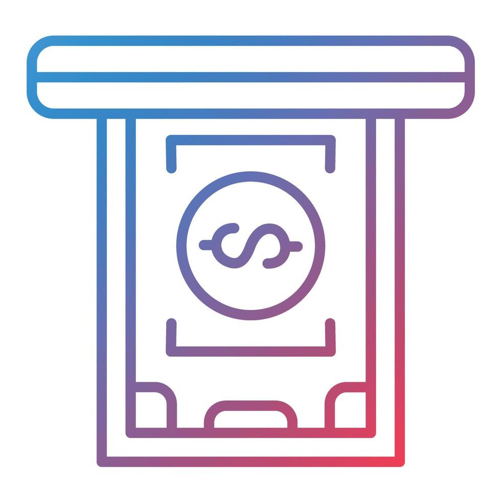 Cash Withdrawal Line Gradient Icon vector