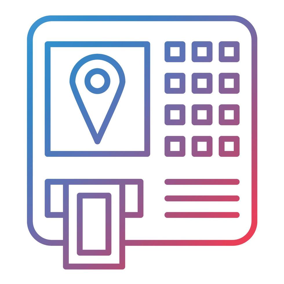 ATM Location Line Gradient Icon vector