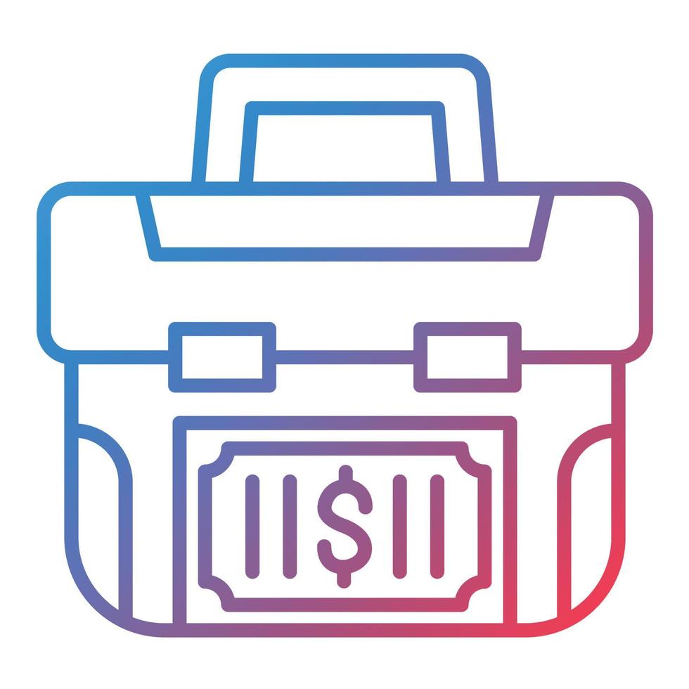 Money Suitcase Line Gradient Icon vector