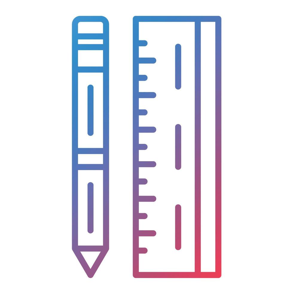 Pencil and Ruler Line Gradient Icon vector