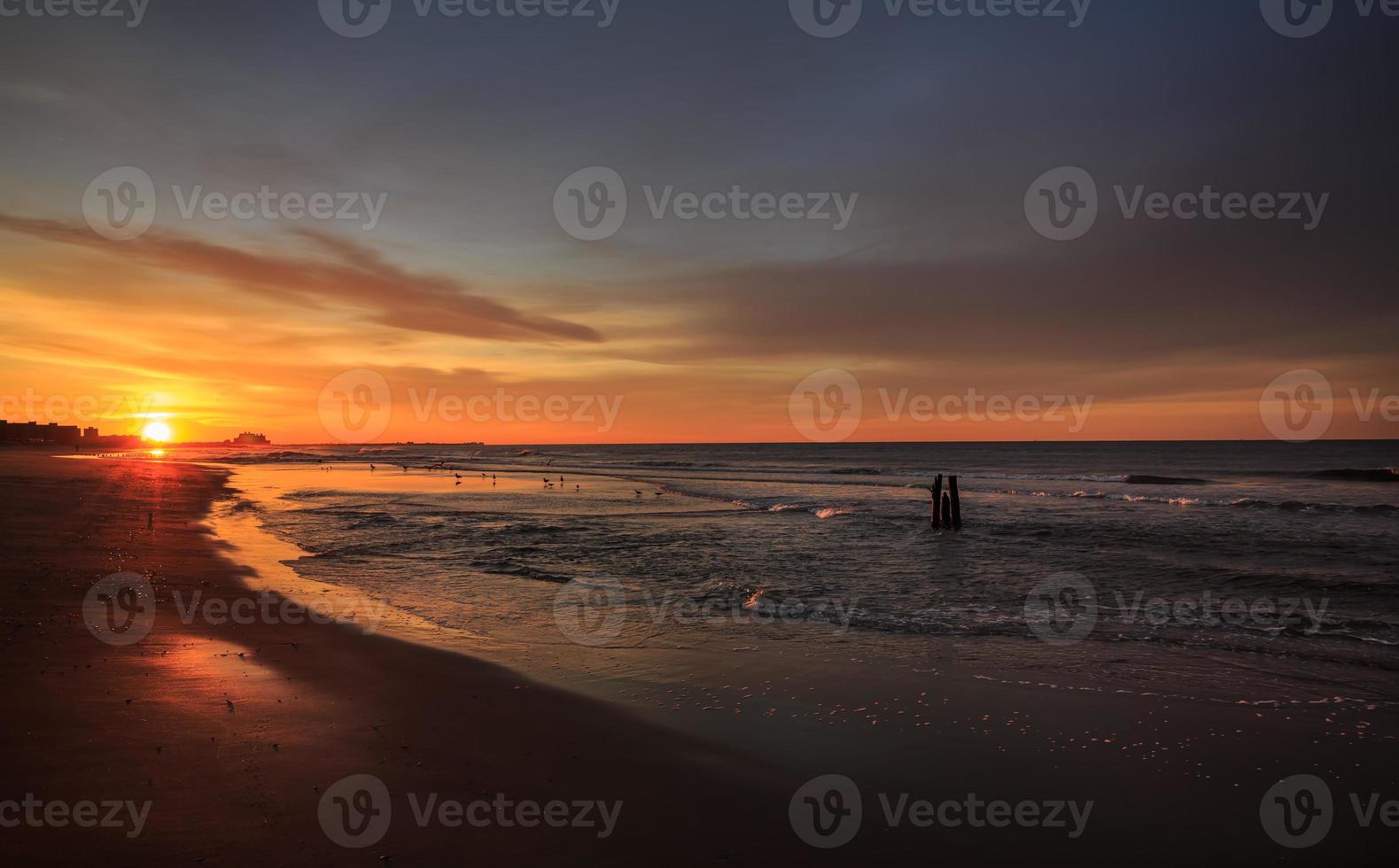 Coastline near New York in the area of Rockaway Park photo