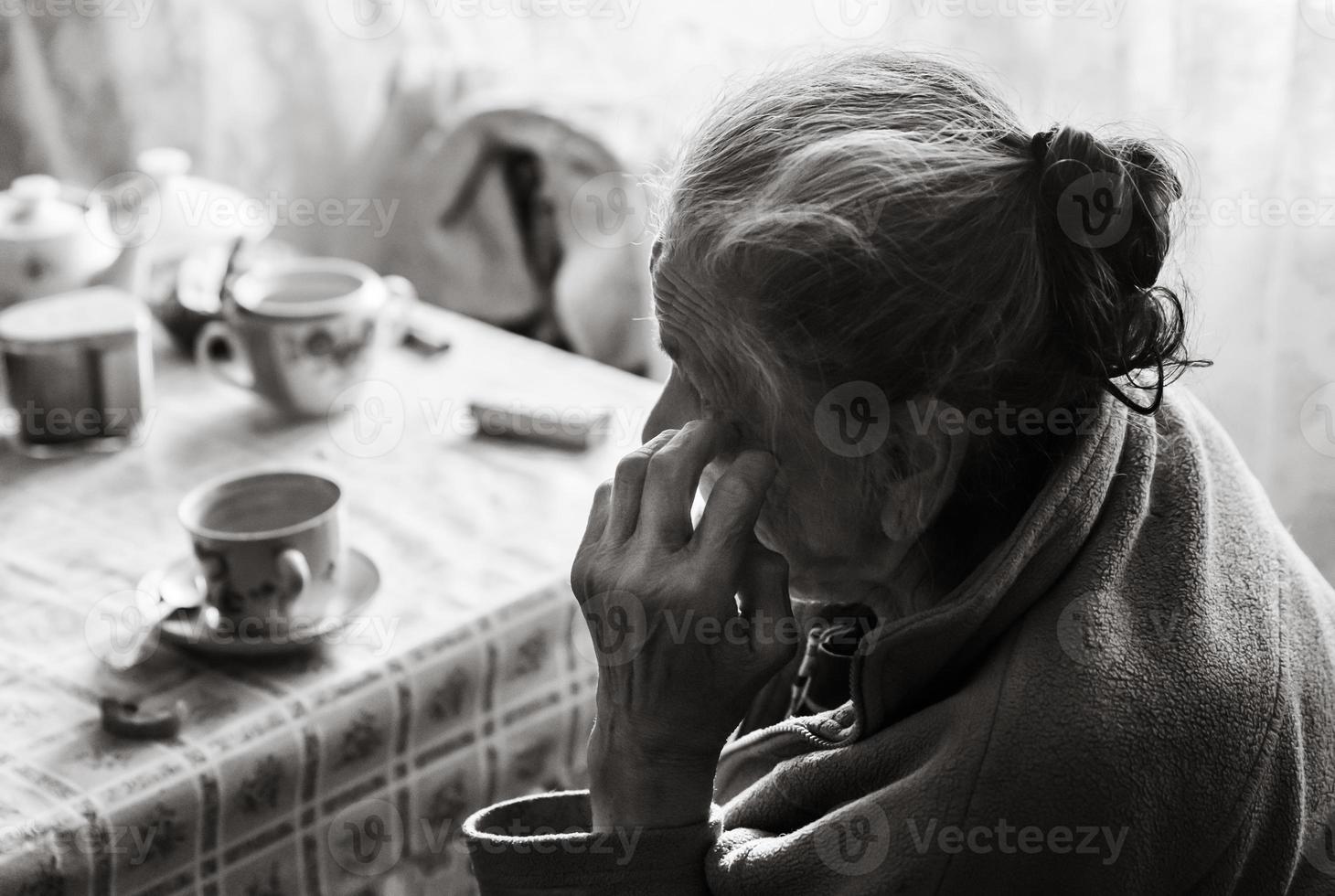 old depressed woman photo