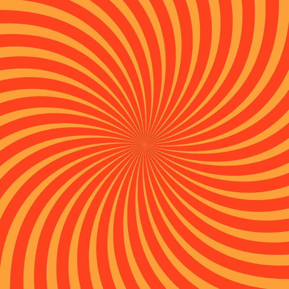 Orange Radial Sun Burst Isolated Square Vector Background