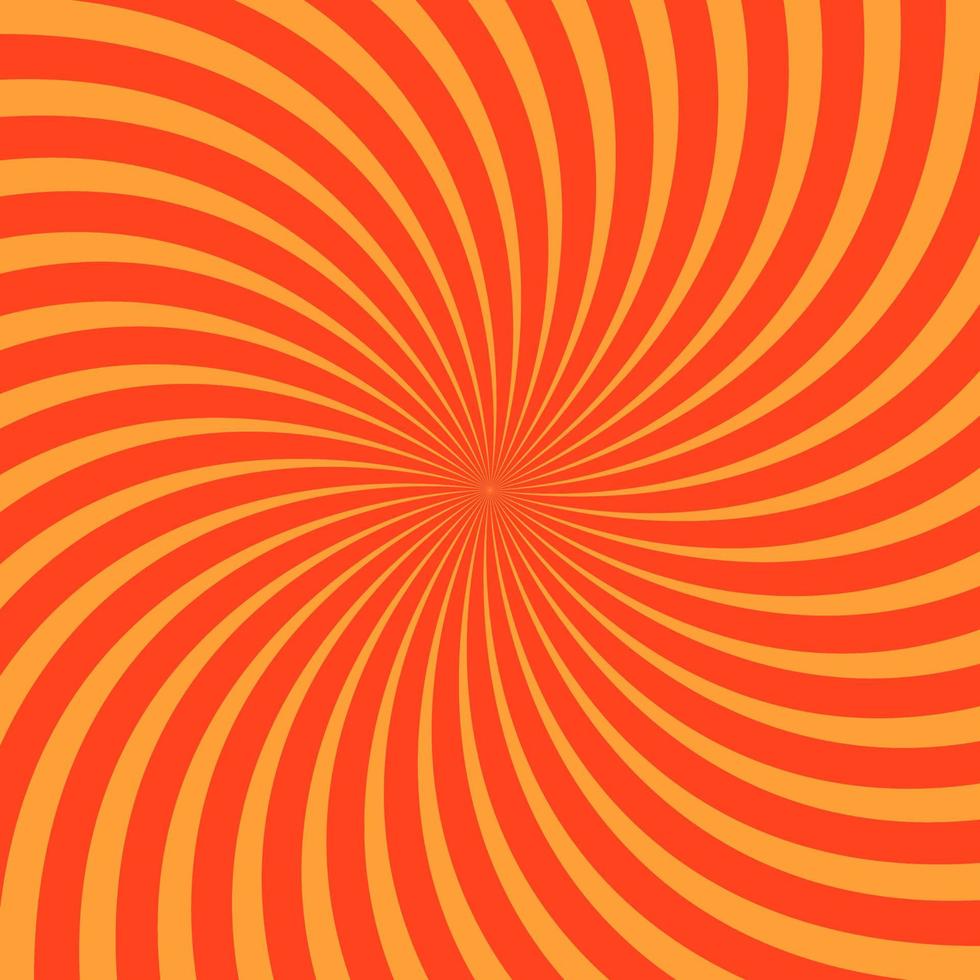 Orange Radial Sun Burst Isolated Square Vector Background