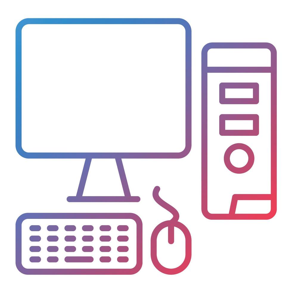 Computer Workstation Line Gradient Icon vector