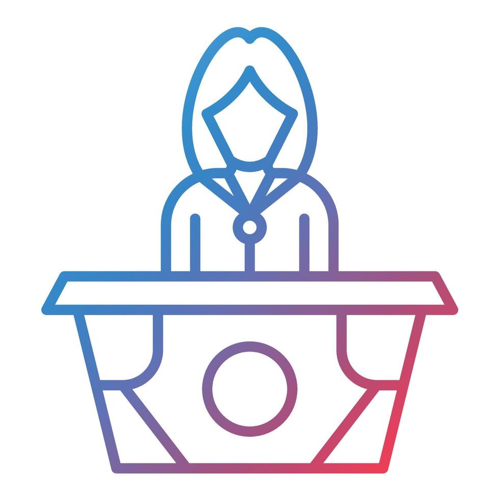 Reception Line Gradient Icon vector
