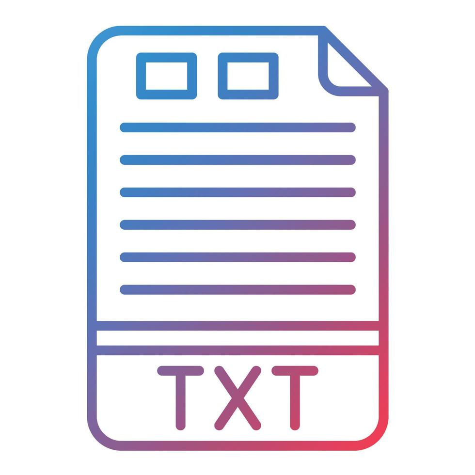 TXT Line Gradient Icon vector