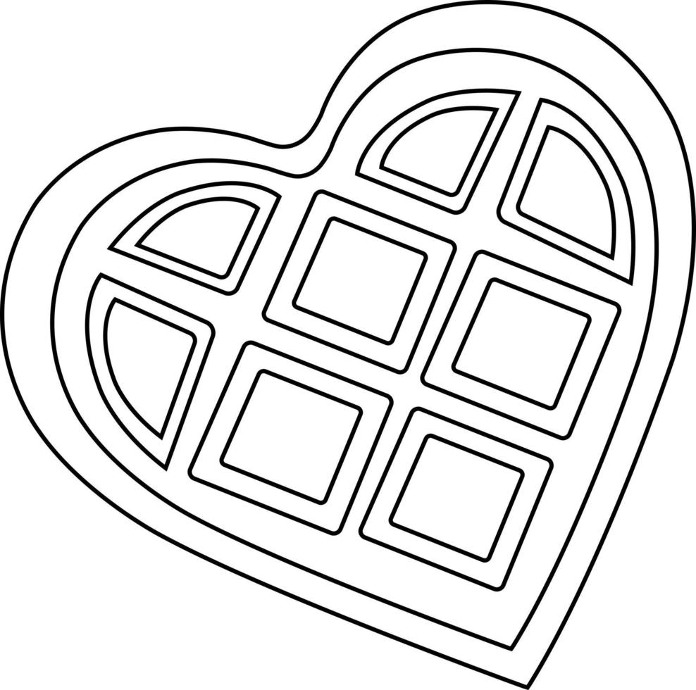 simple vector illustration of one Belgian waffle, delicious dessert, food illustration, doodle style and sketch