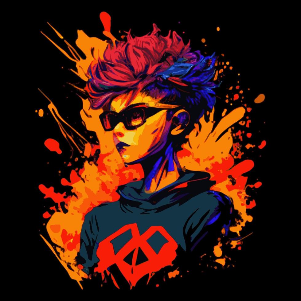 Male character bright T-shirt vector logo, futuristic colorful background with a handsome male face and hentai style glasses. young man anime style character vector illustration design 18722799 Vector Art at Vecteezy Male character bright T-shirt vector logo, futuristic colorful background with a handsome male face and hentai style glasses. young man anime style character vector illustration design 18722799 Vector Art at Vecteezy
